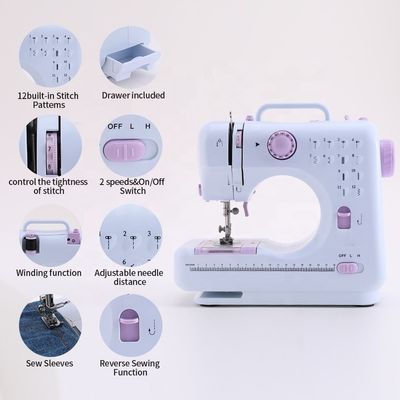 Máquina de coser mini eléctrica de zigzag duradera longitud de punto opcional para coser telas