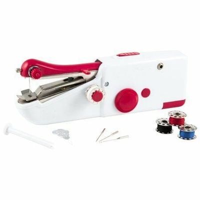 Máquina de coser portátil Corporación blanca salida DC 6V/1000mA Batería de alimentación caja original
