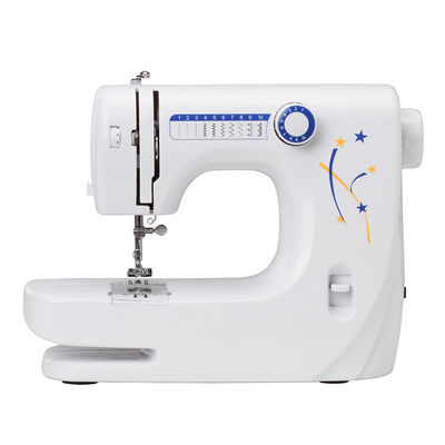 Máquina de coser mariposa para ropa fácil de operar cuerpo blanco azul amarillo impresión