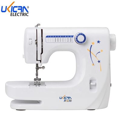 Máquina de coser mariposa para ropa fácil de operar cuerpo blanco azul amarillo impresión