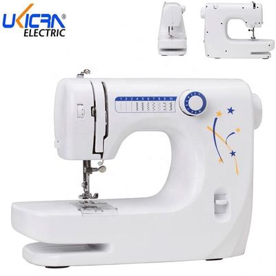 Máquina de coser mariposa para ropa fácil de operar cuerpo blanco azul amarillo impresión