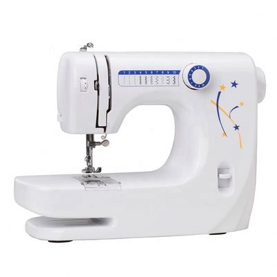 Máquina de coser mariposa para ropa fácil de operar cuerpo blanco azul amarillo impresión